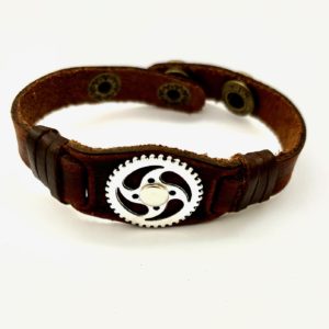 Steampunk leren armband 40