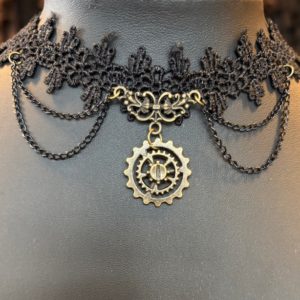 Steampunk choker Adelaïde