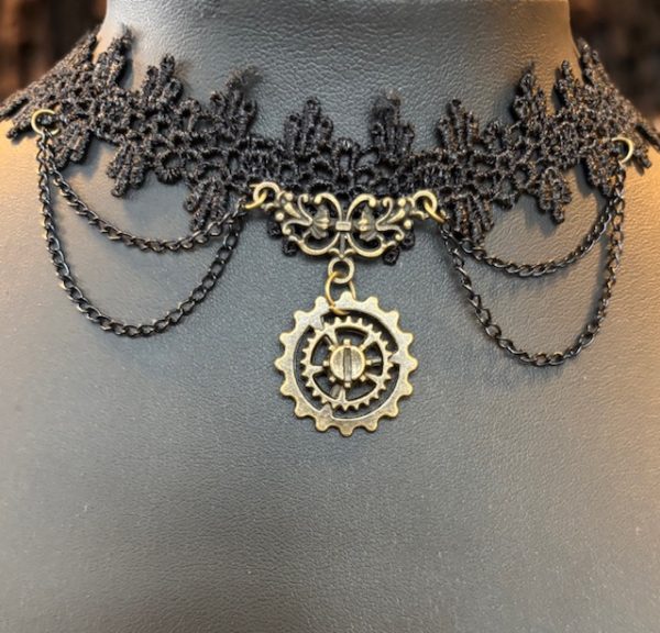 Steampunk choker Adelaïde